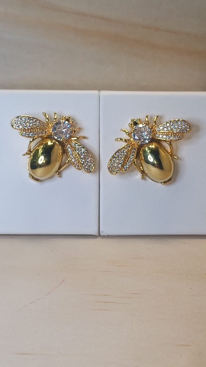 Aretes Topo Queen Bee Sparkle