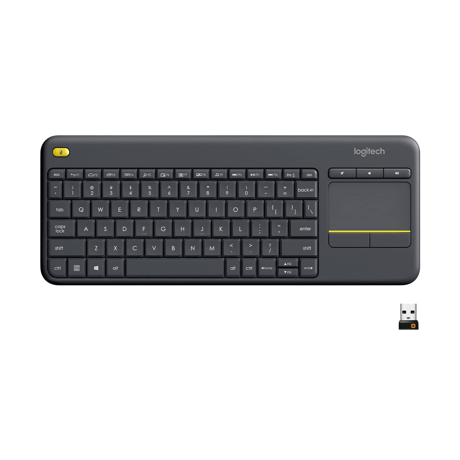 Teclado Logitech inalámbrico K400 Plus con Touchpad para Smartv