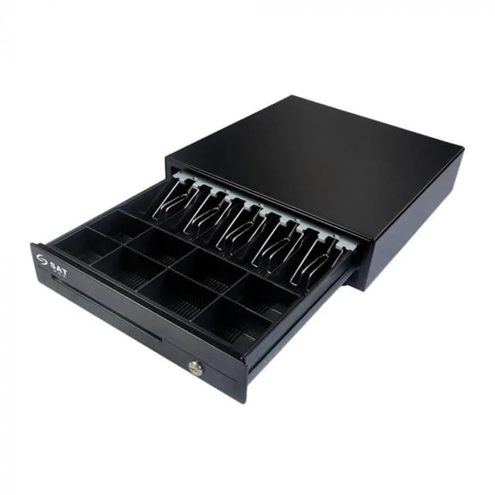 Cajon Monedero SAT 119X Negro (5 Billetes - 8 Monedas) Riel Metalico.